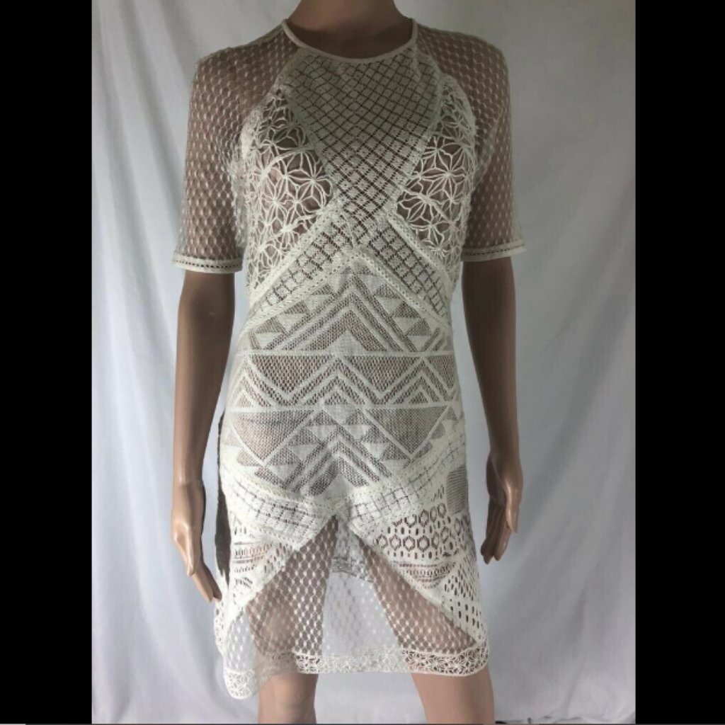 Nwt $258 French Connection Women’s Dress White 2